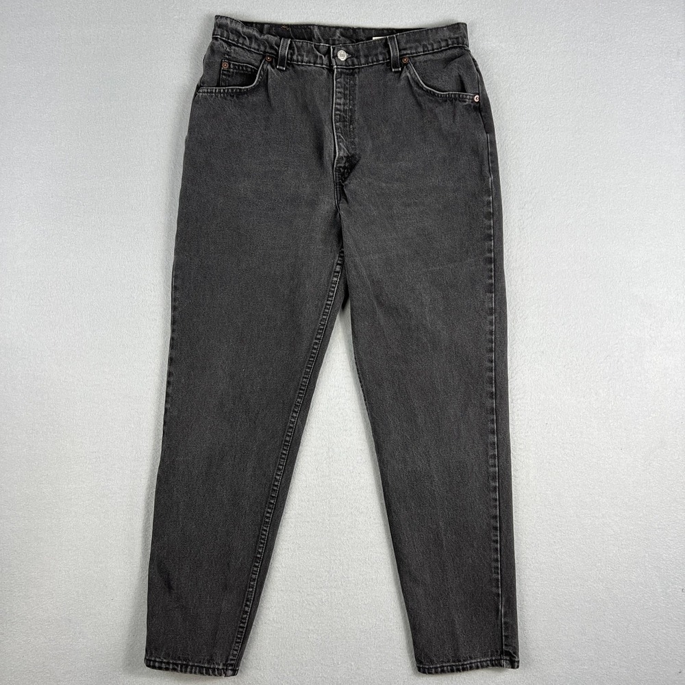 VTG Levis 921 Jeans Fit Womans 12 Black Denim Orange Tab Tapered High Rise USA